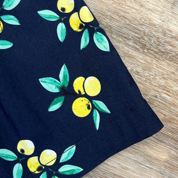 Charter Club Women's Blue Shirt Dress Size 6 Lemon Novelty Print Rockabilly - Picture 8 of 15